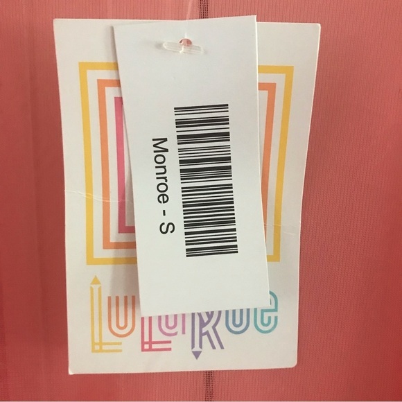 Lularoe Monroe Pink royal blue Fringed sheer patterned coral cover up new NWT - Picture 8 of 8